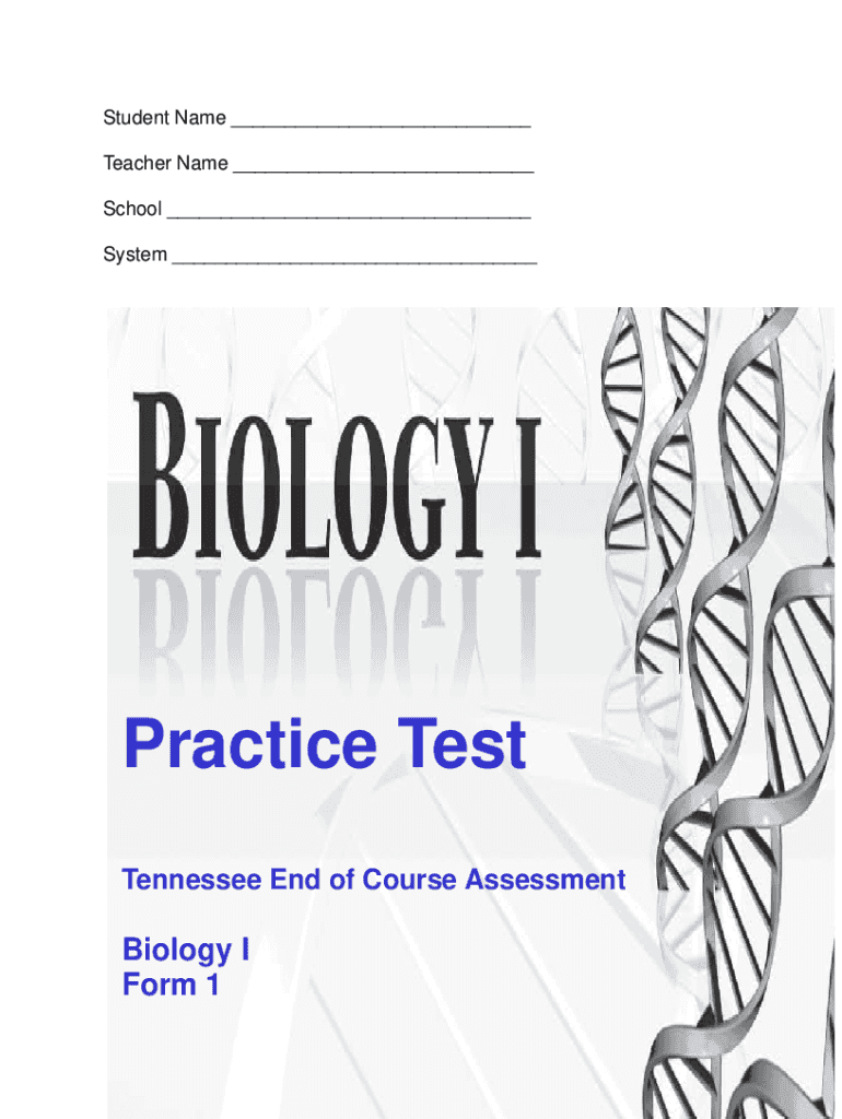 Tcap Biology Practice Test Answer Key  Form
