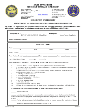 State of Tn Ab0116 Form