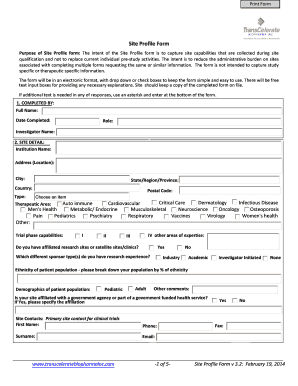 Site Profile Form