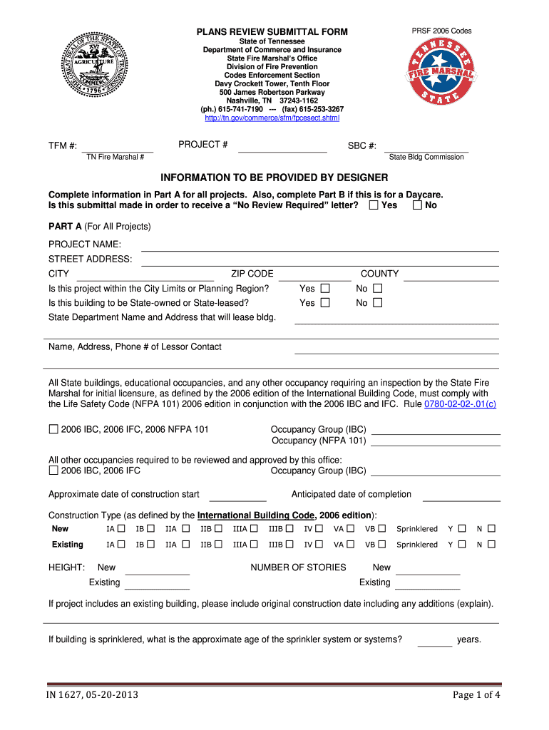 Tn Plans Review Submittal Form