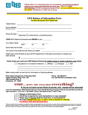 Wv Ged Online  Form