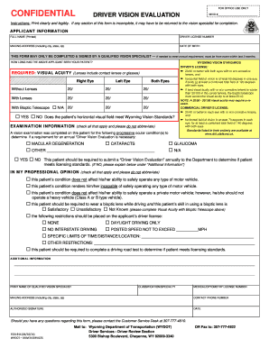  Driver Vision Evaluation Wyoming Department of Transportation Dot State Wy 2014