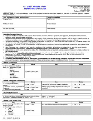 Sti Sp001 Annual Inspection Checklist  Form