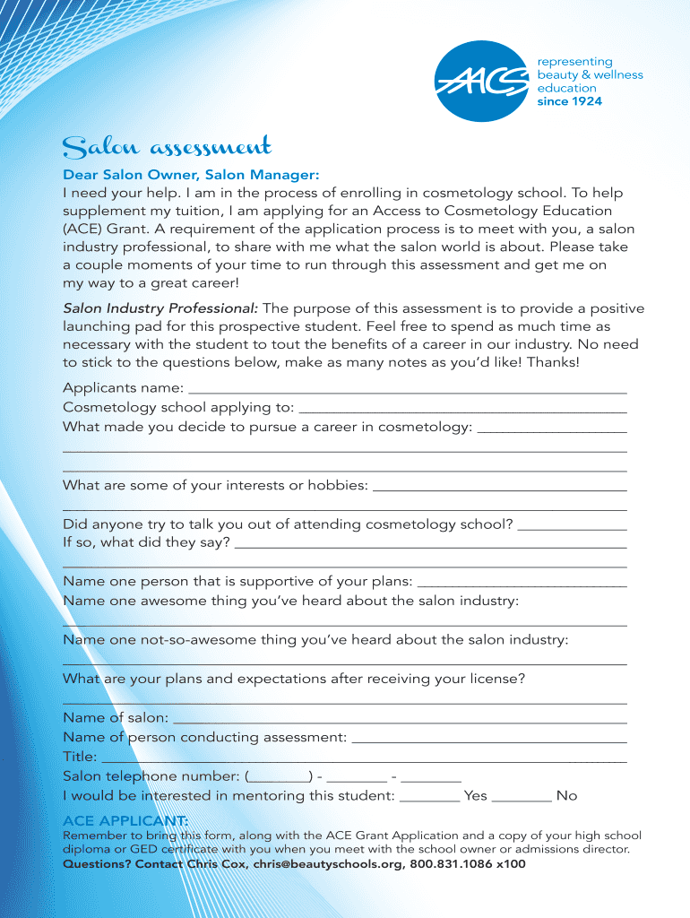 Ace Grant Application  Form
