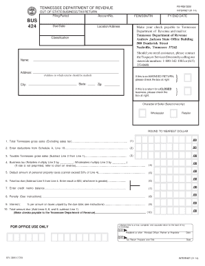 Tennessee Bus 424  Form