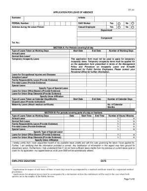 Z1 Leave Form