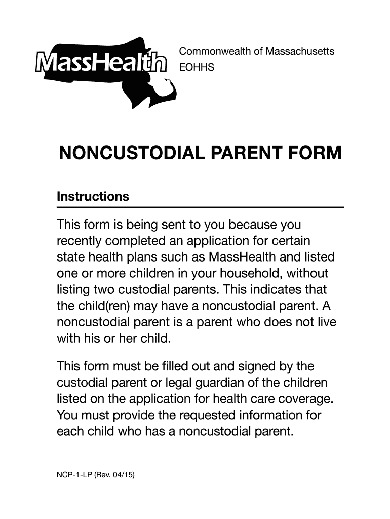 Masshealth Non Custodial Parent Form 2013