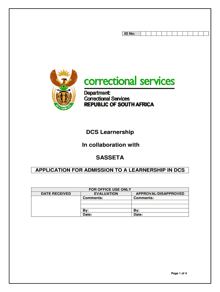 Correctional Services Learnership Application Form
