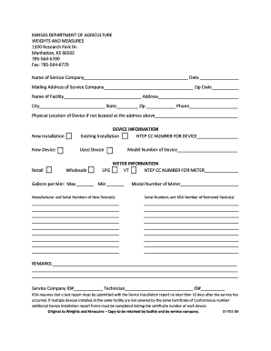 Kansas Di701 Agriculture  Form