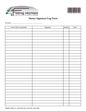 Master Signature Log  Form