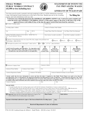 Combined Intent and Affidavit Form F700 106 000