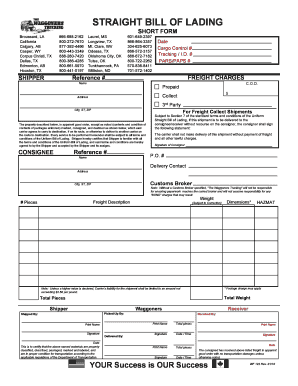 Trucking Bill of Lading Template  Form