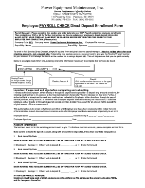 Adp Direct Deposit Form