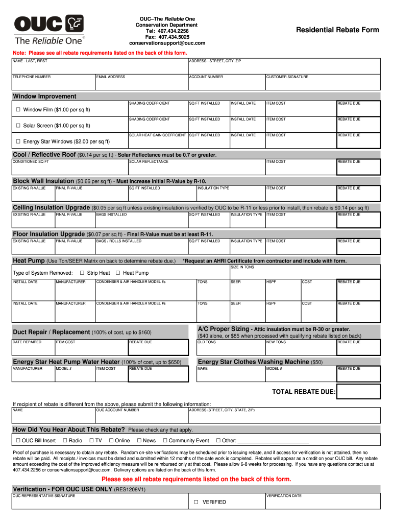 Ouc Energy Rebates  Form