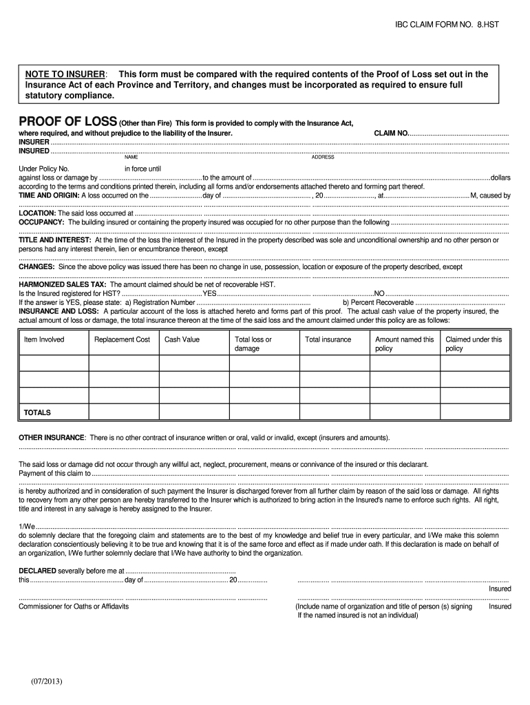  Ibc Claim Form 8 2013-2024