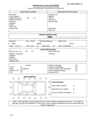 Disposition of Salvage Report Ibc  Form