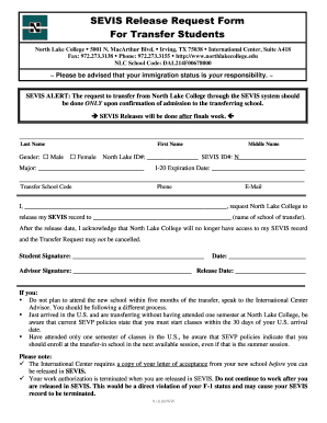  North Lake College Sevis Form 2009