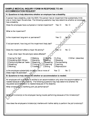 Ada Medical Inquiry Form