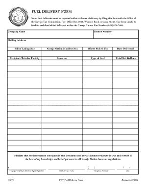 Navajo Nation Tax Commission  Form