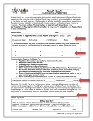 Aza Health Sliding Scale  Form