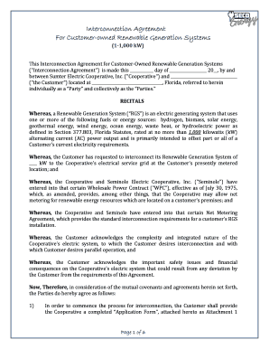 Interconnection Agreement &amp; Application SECO Energy  Form