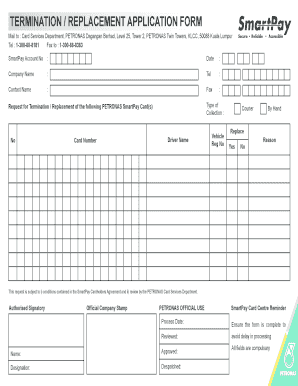 Petronas Smartpay Maintenance Form