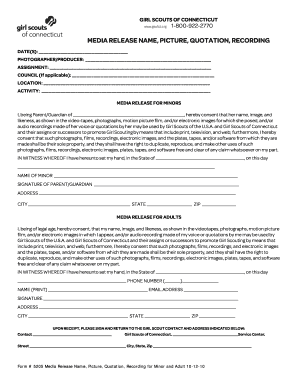 Girl Scout Photo Release Form