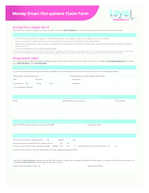 Laya Dental Claim Form