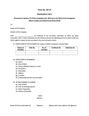 Form Sh 13 Filled Sample