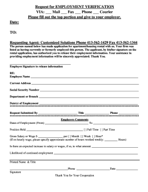 Employment Verification Release Form