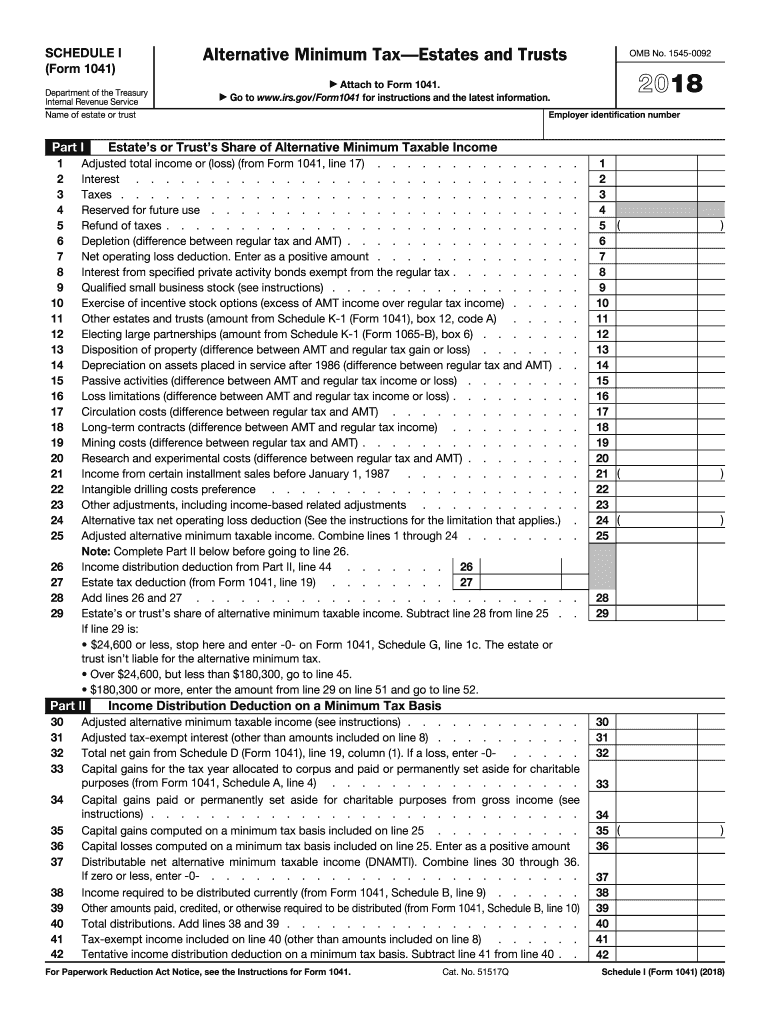  Irs Tax Form 1041 2018