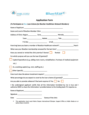 Marie Stopes Application Form