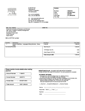 ELSEVIER BV Invoice Cim Kfupm Edu Sa  Form