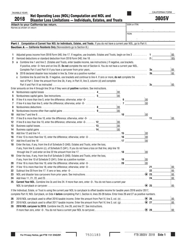  Form 3805v 2018