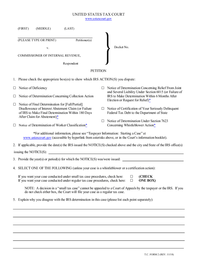Get and Sign Ustaxcourt Gov  Form