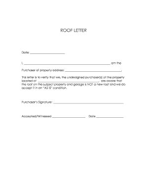 Roof Letter  Form