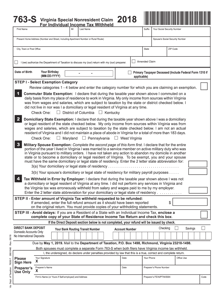  763s Form 2018