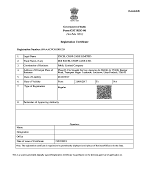 GST Registration Certificate IndiaFilings  Form