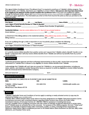 T Mobile Lifeline Enrollment Form