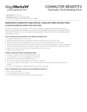 Commuter Card Handling Form