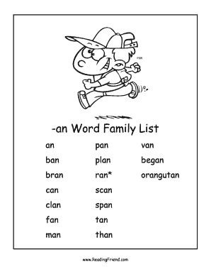 Ace Word Family Worksheets  Form