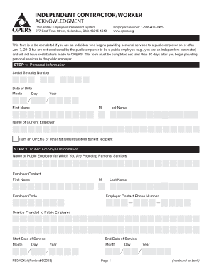  Independent ContractorWorker Acknowlegment This Form is to Be Completed by Individuals Who Begin Providing Personal Services to  2018-2024