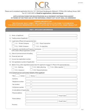 Ncr Application Form