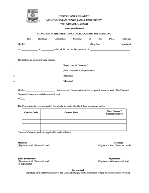 Ms University Dc Meeting Form