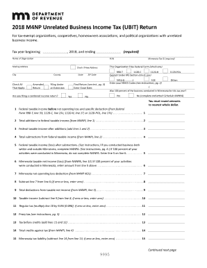  Form M4np Business Income Tax 2018