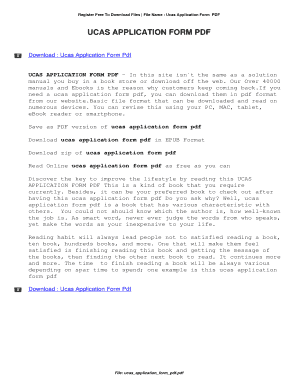 Ucas Application PDF  Form