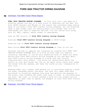 Ford 3600 Wiring Diagram  Form