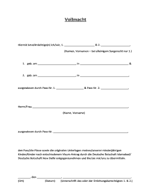 Vollmacht PDF  Form