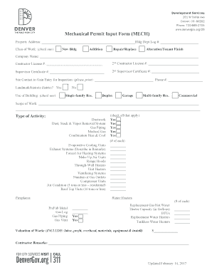  Mechanical Permit Form 2017-2024