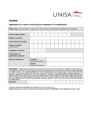 Unisa Form